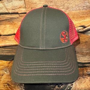 Skyland Grain Advertising Trucker Hat SB Logo Adjustable Gray Pink Men's Cap